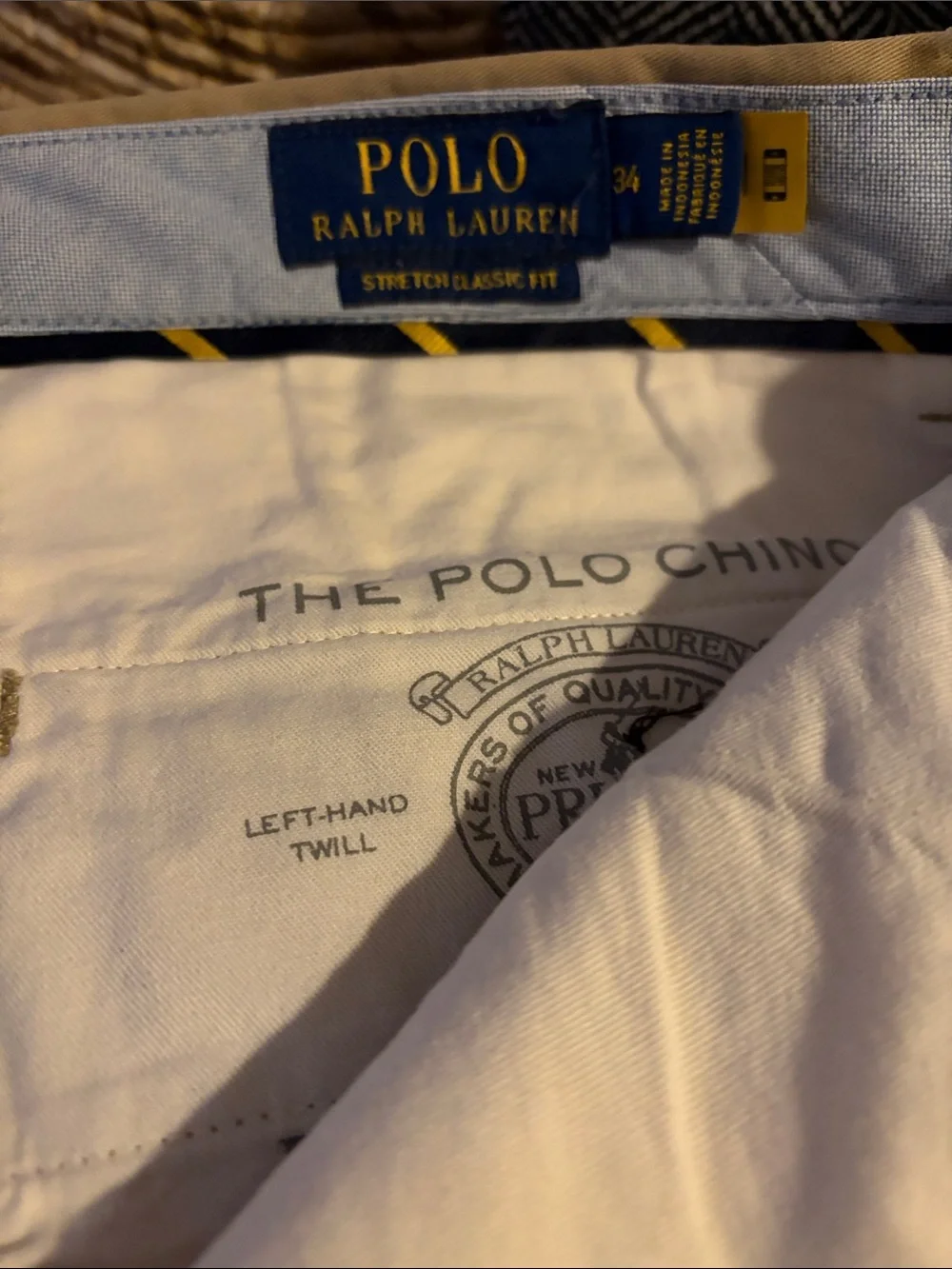 Men's Khaki Ralph Lauren Polo Cotton Blend Shorts - 34